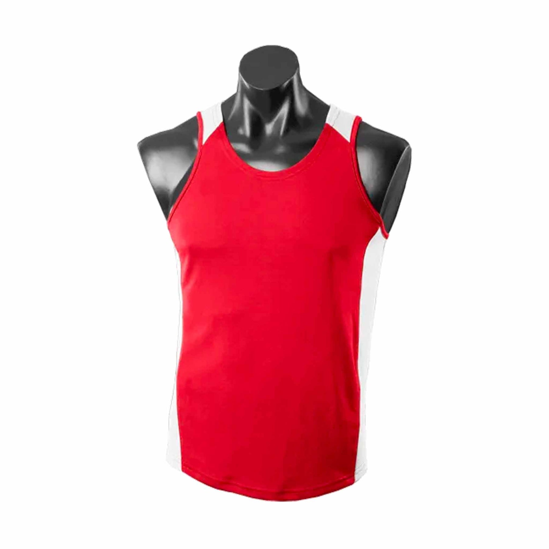 aussie pacific mens premier singlets in red white