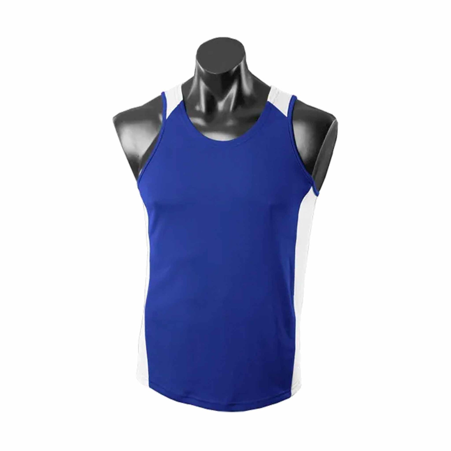 aussie pacific mens premier singlets in royal white