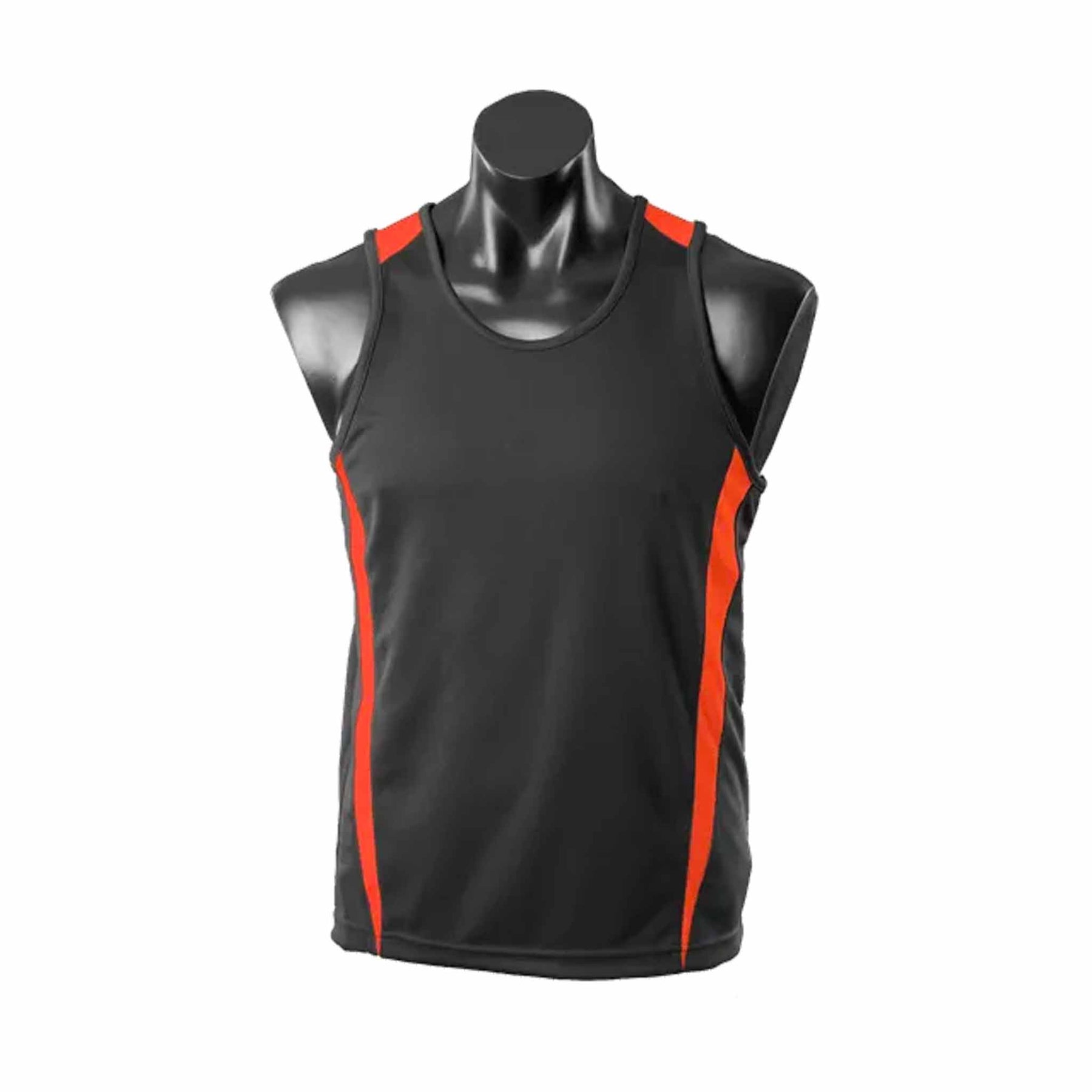 aussie pacific eureka singlet in black orange