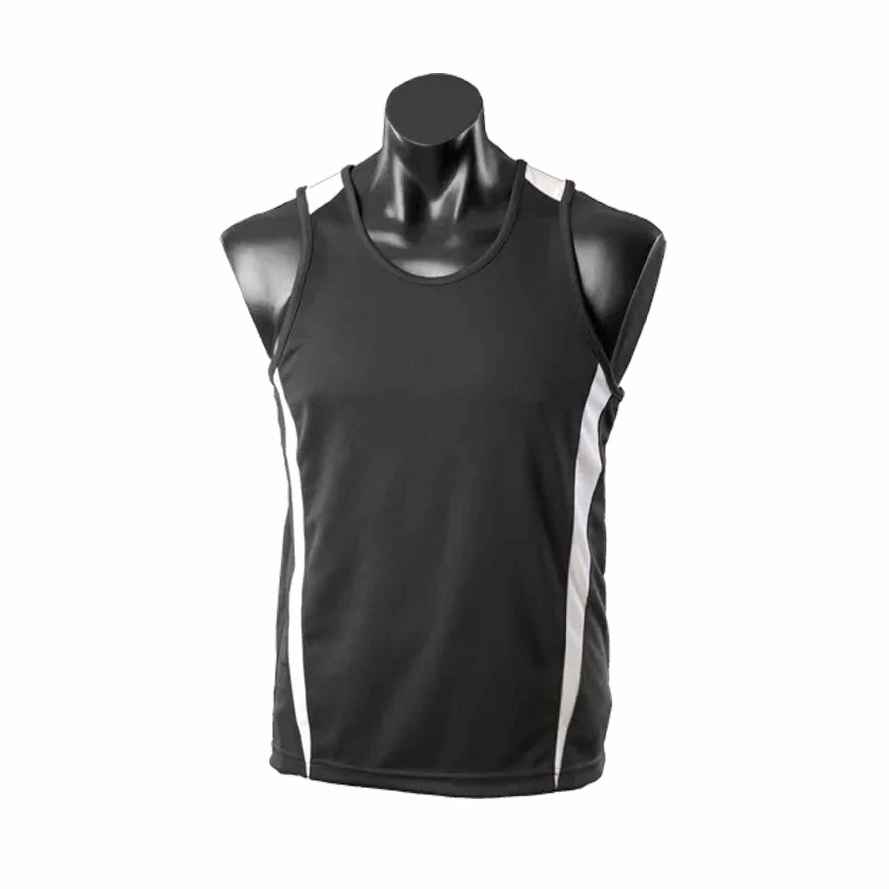 aussie pacific eureka singlet in black white