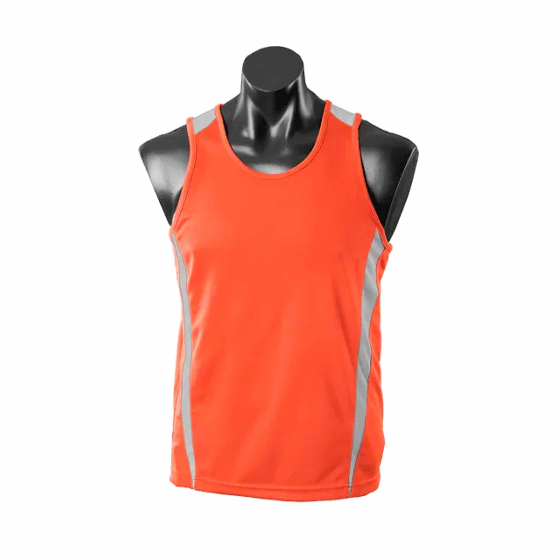 aussie pacific eureka singlet in orange charcoal