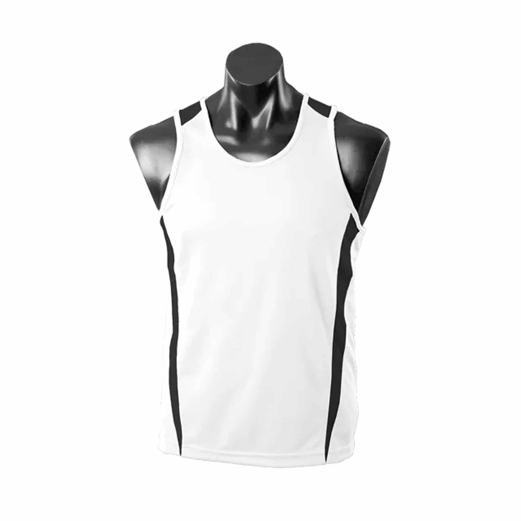 aussie pacific eureka singlet in white black