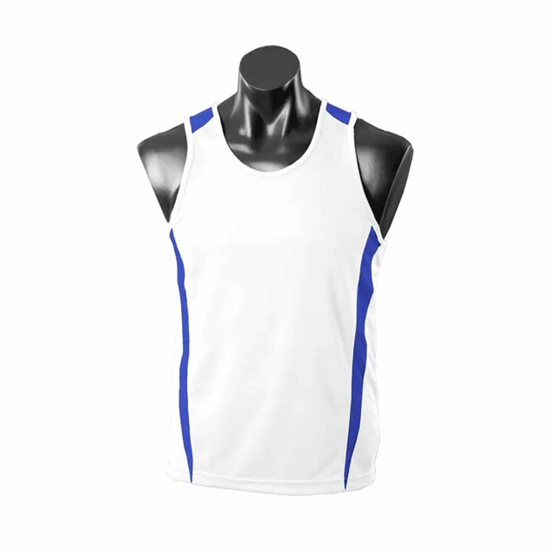 aussie pacific eureka singlet in white royal