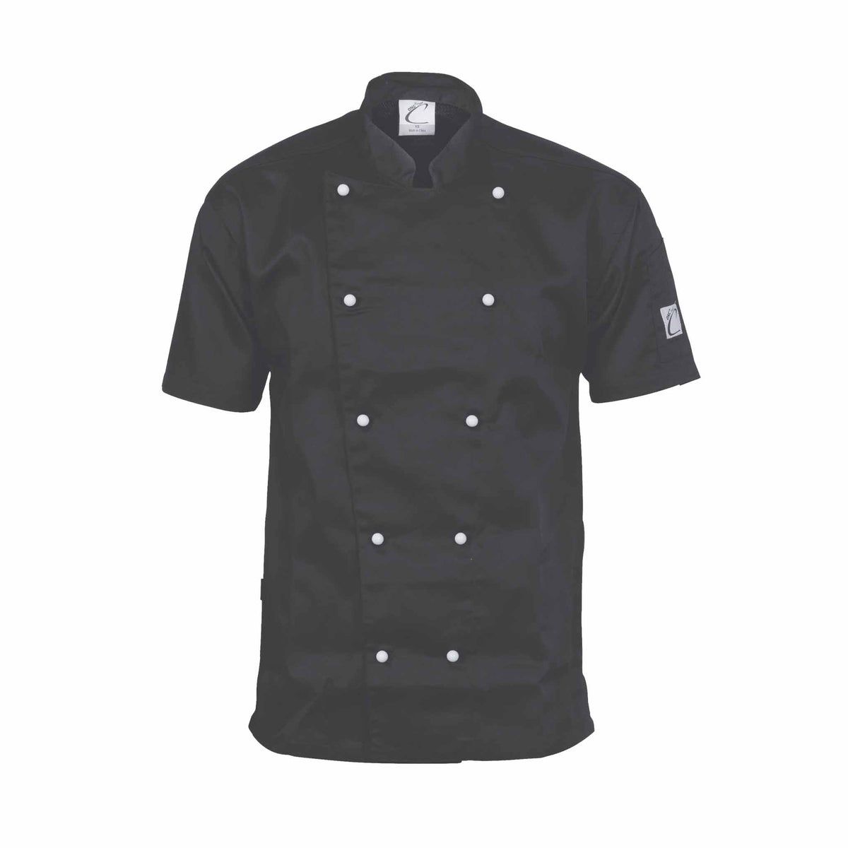 black short sleeve three way air flow chef jacket