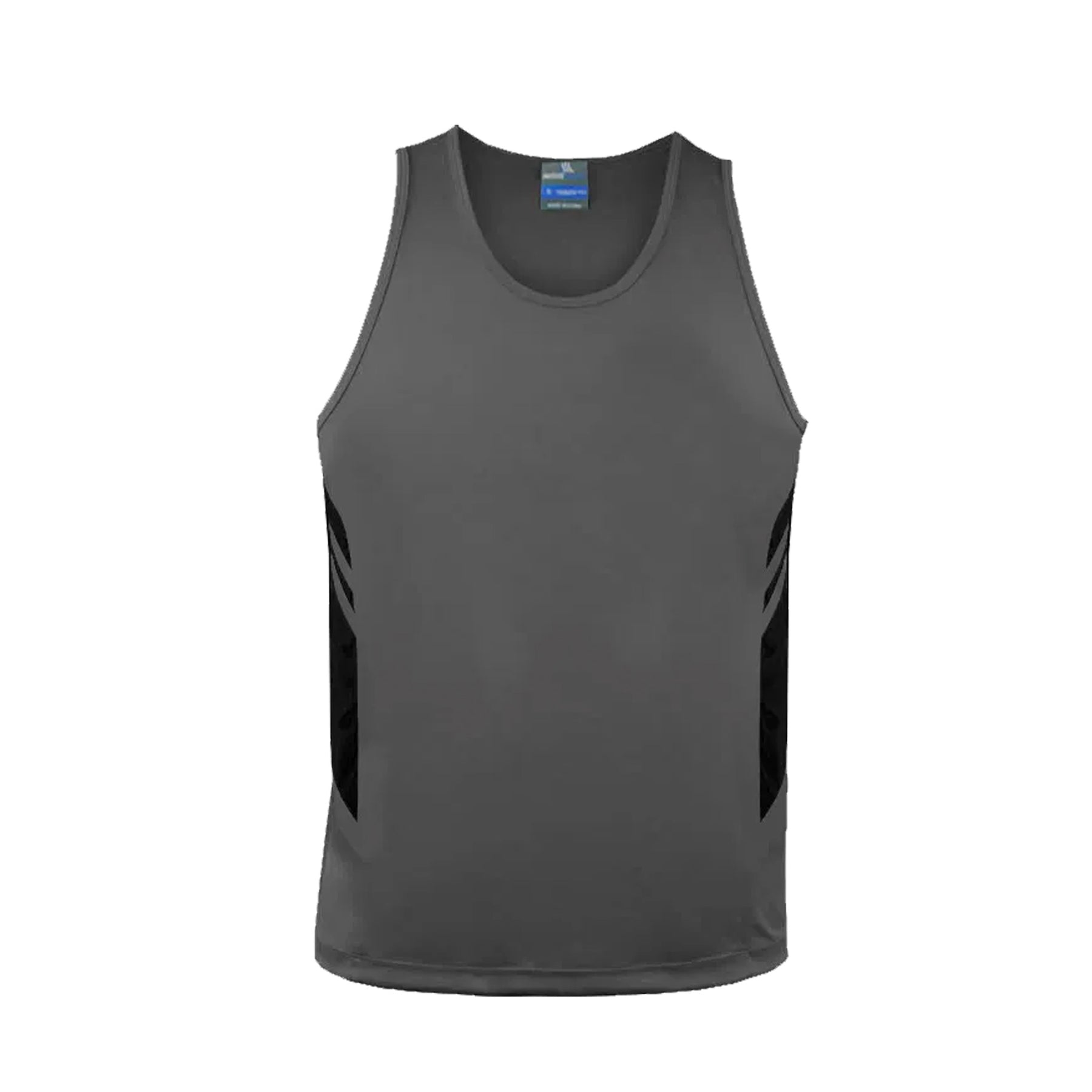 tasman mens singlets in ashe black