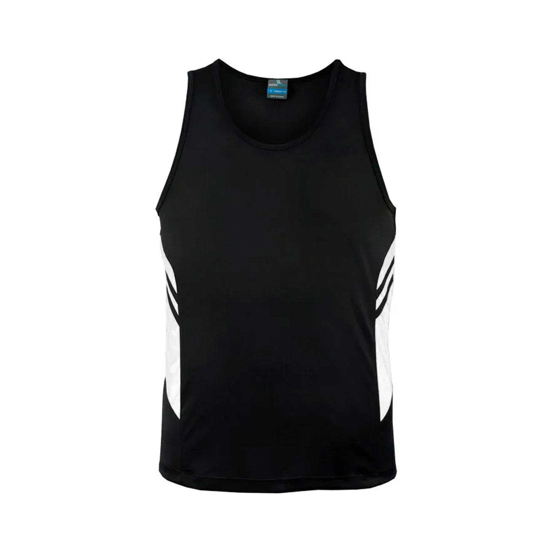 tasman men singlets in black white