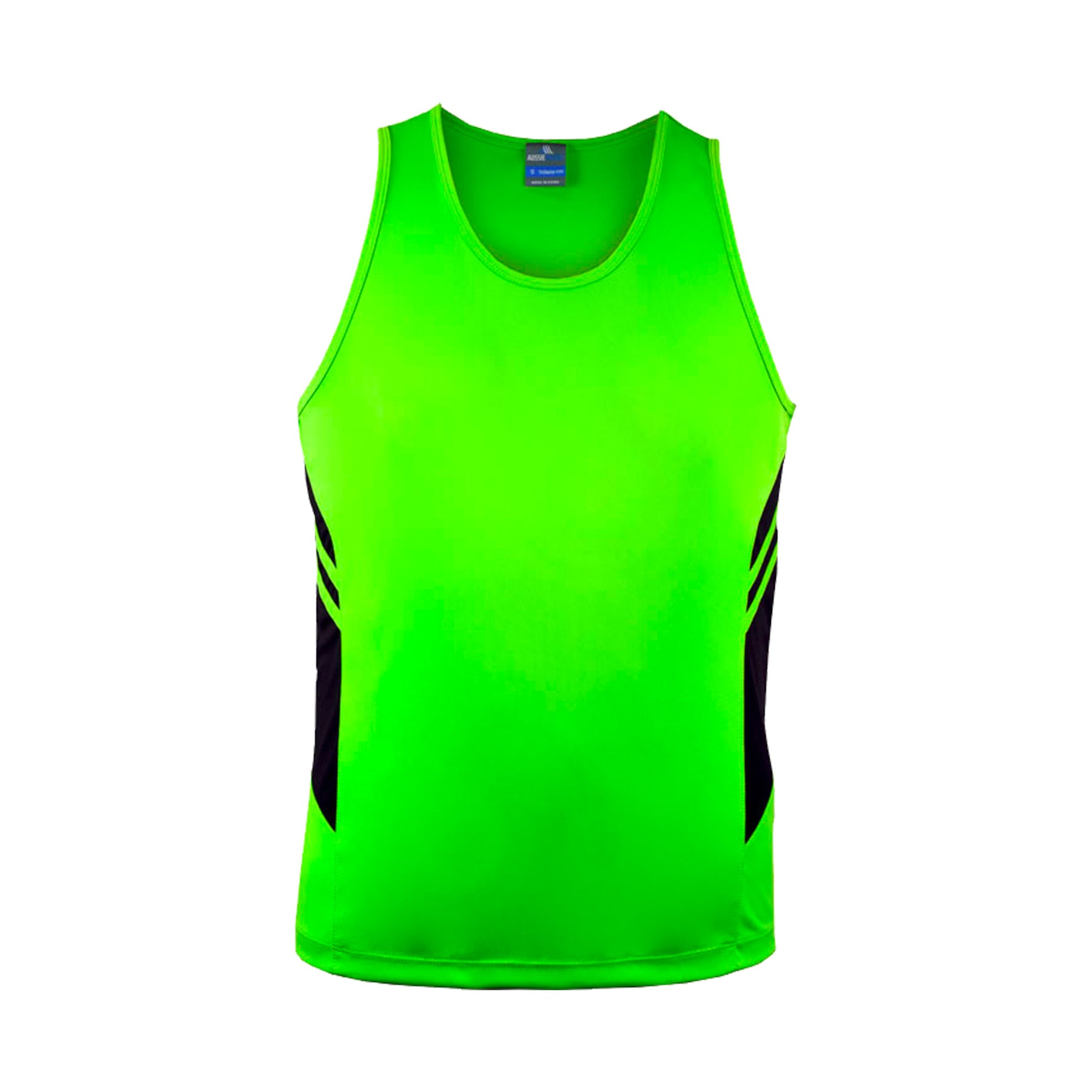 neon green black singlet