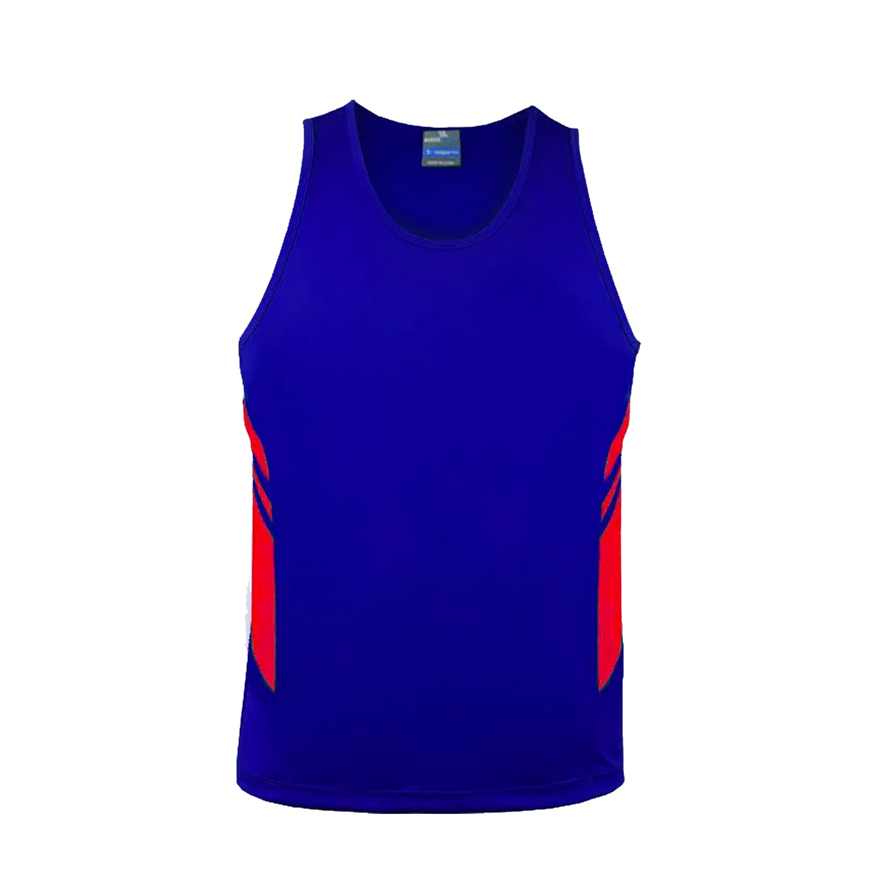 tasman mens singlets in royal red