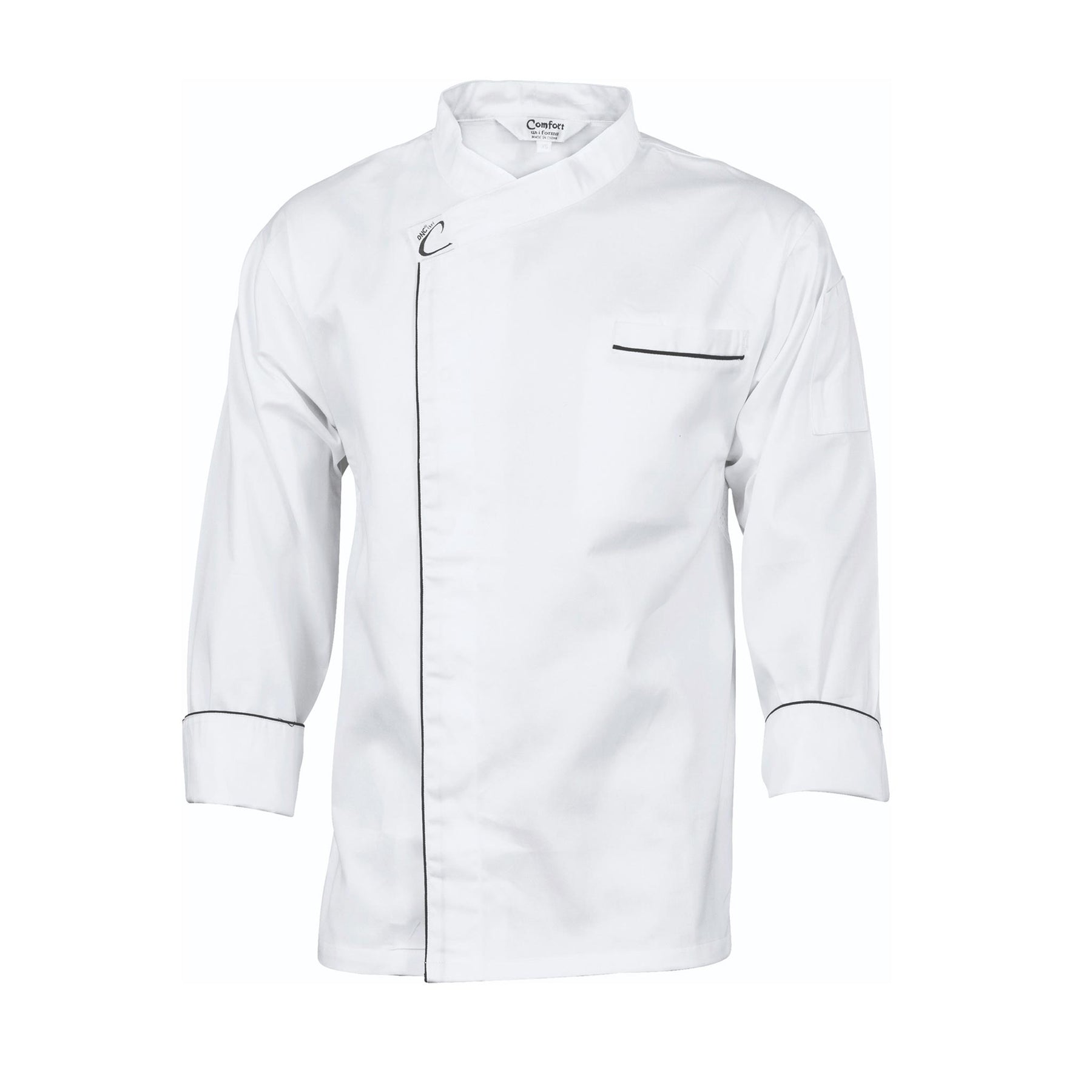 white long sleeve cool breeze modern chefs jacket 