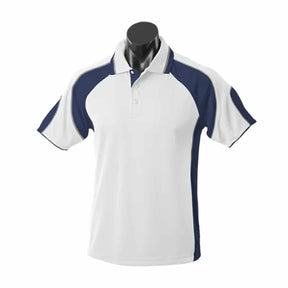 aussie pacific murray mens polo in white navy