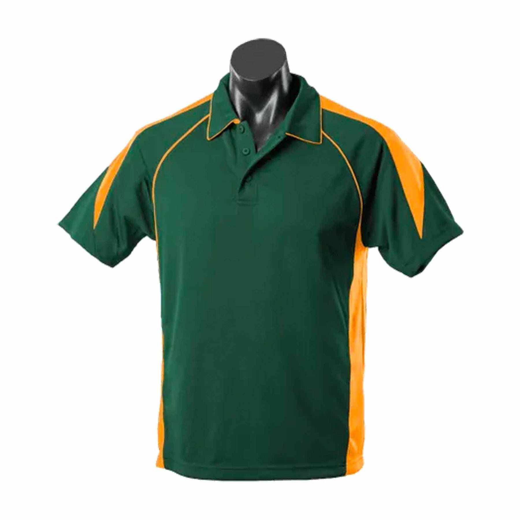 aussie pacific premier mens polo in bottle gold