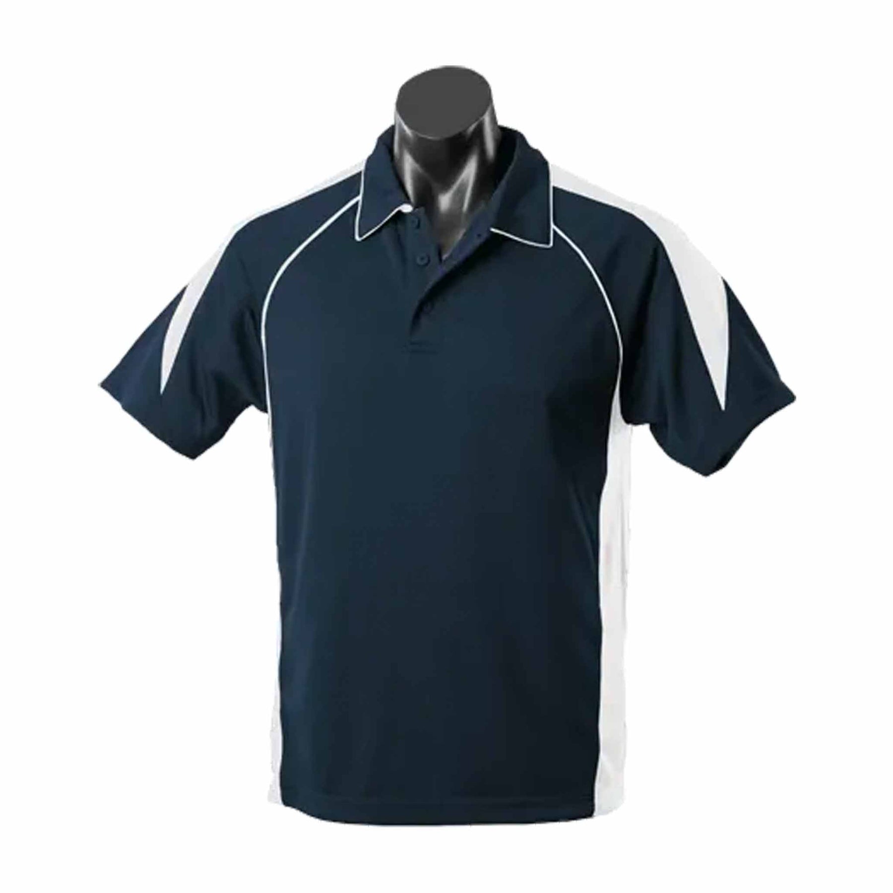 aussie pacific premier mens polo in navy white