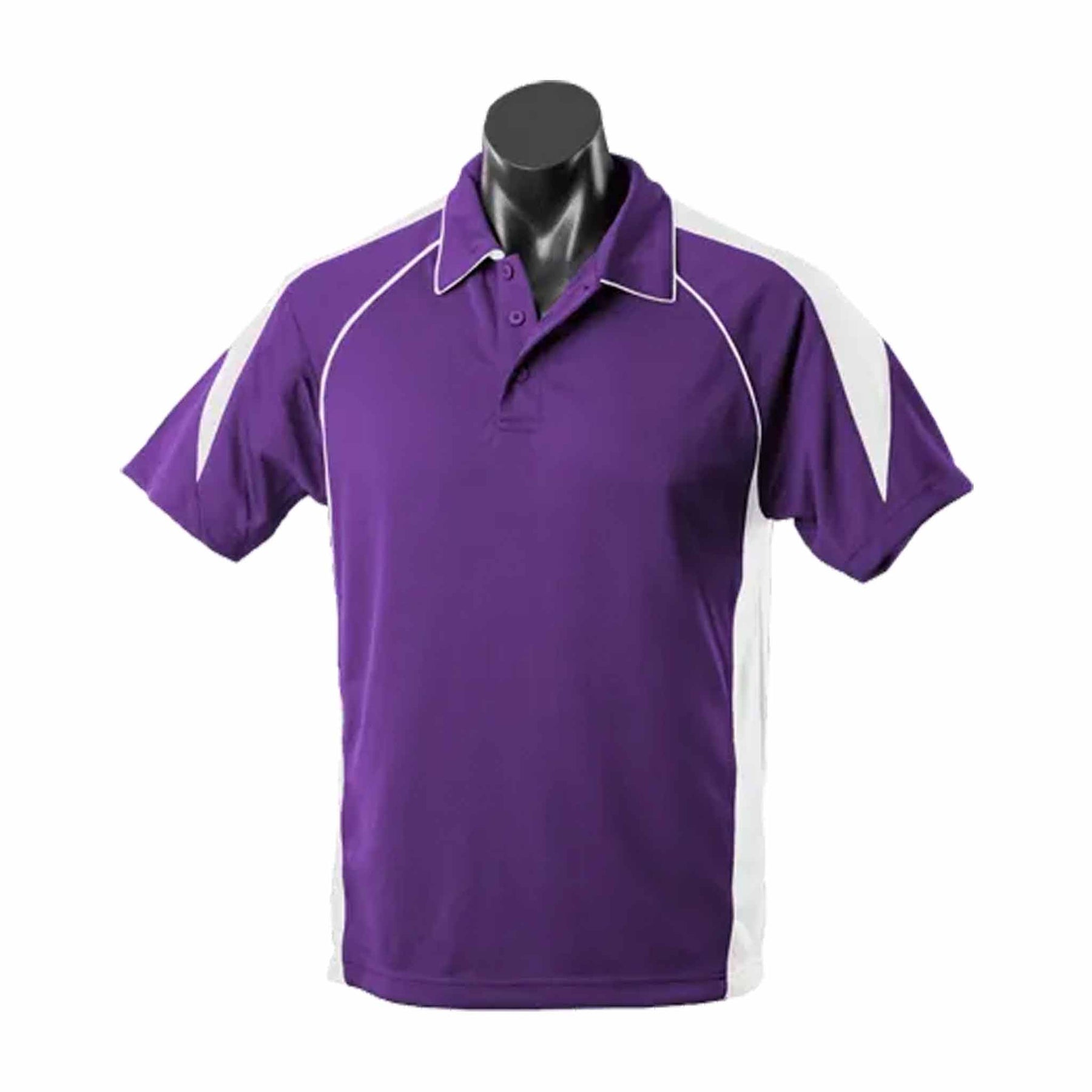 aussie pacific premier mens polo in purple white