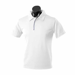 aussie pacific yarra mens polo in white navy