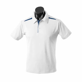 aussie pacific paterson mens polo in white navy