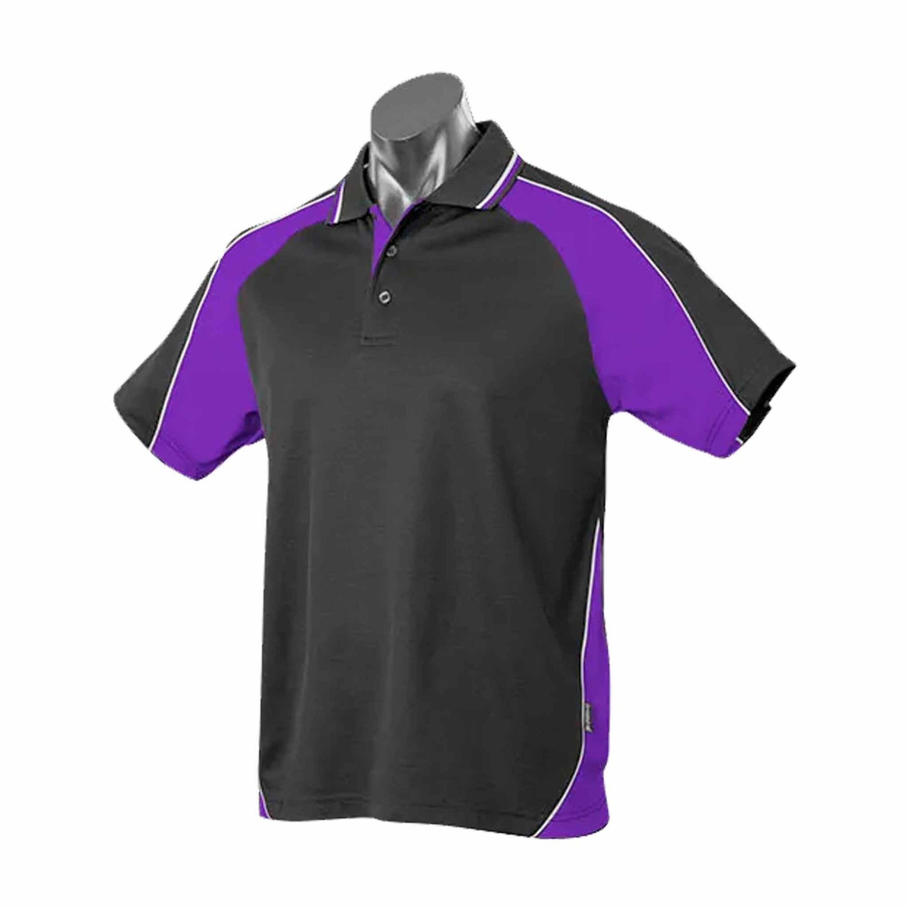 aussie pacific panorama mens polo in black purple white