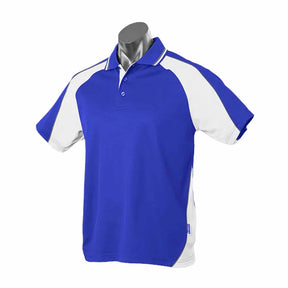 aussie pacific panorama mens polo in royal white ashe