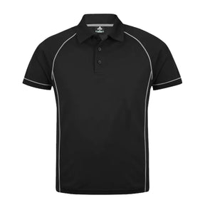 aussie pacific endeavour polos in black silver