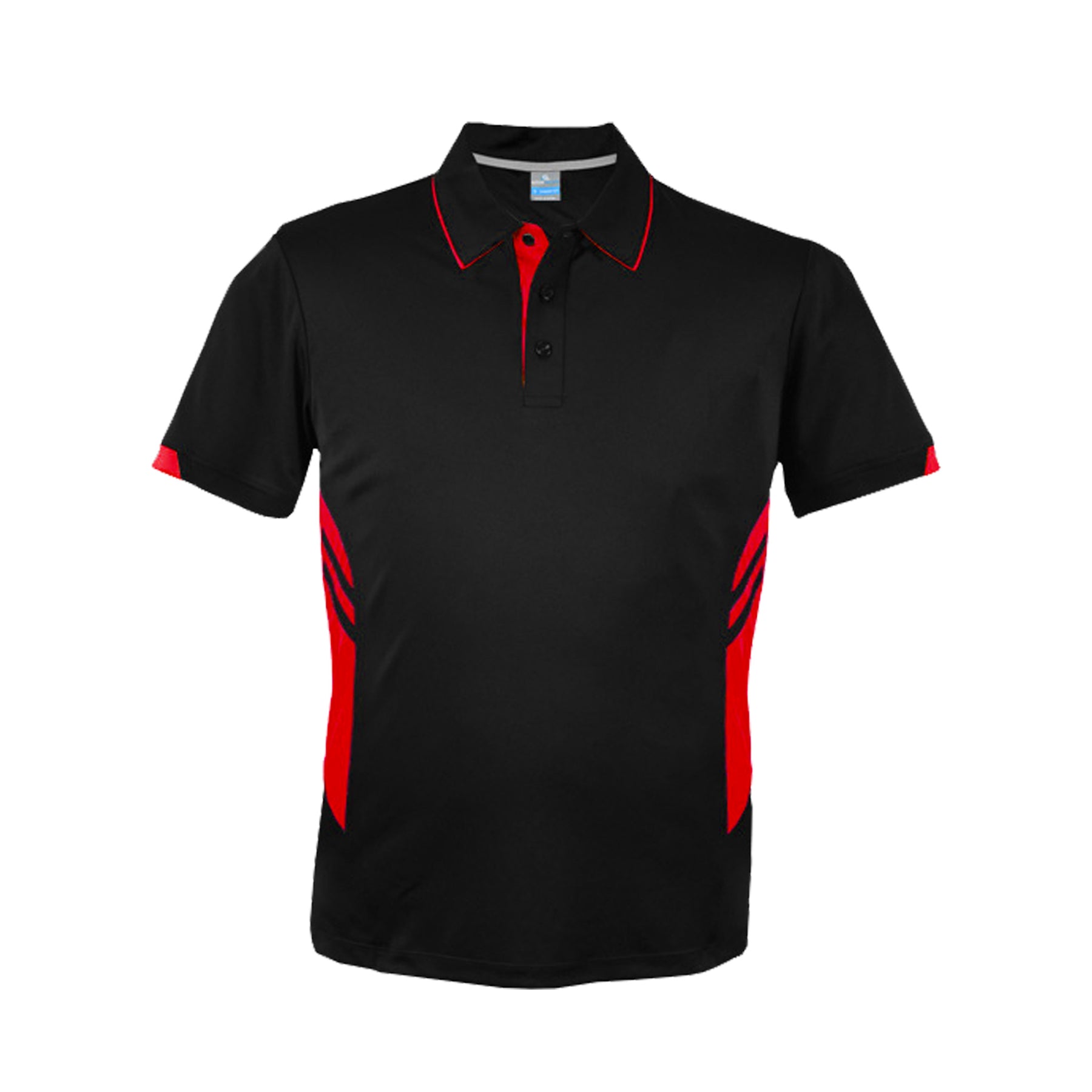 mens tasman polo in black red