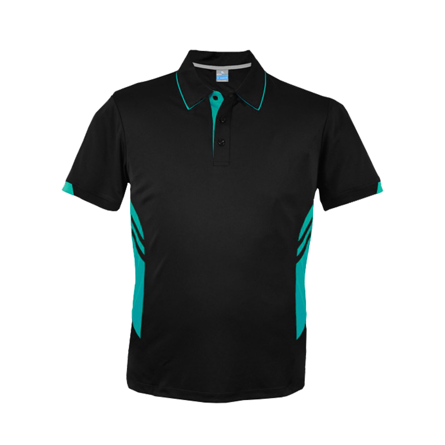 mens tasman polo in black teal