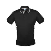 mens tasman polo in black white