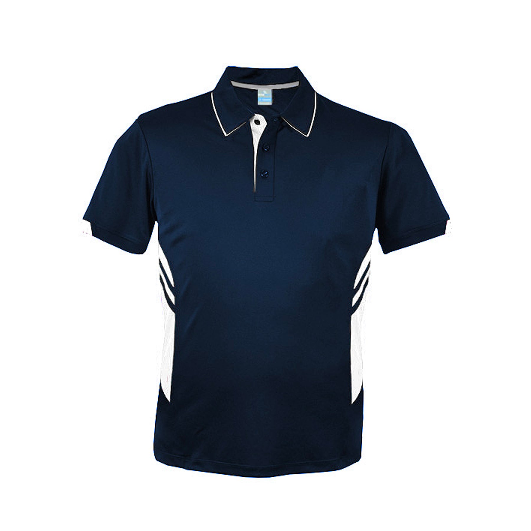 mens tasman polo in navy white