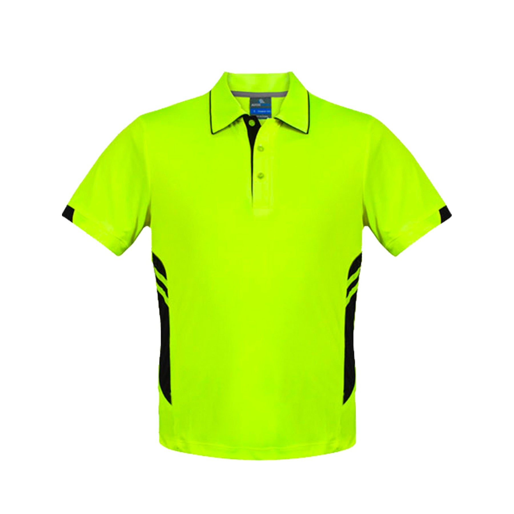 mens tasman polo in neon yellow black