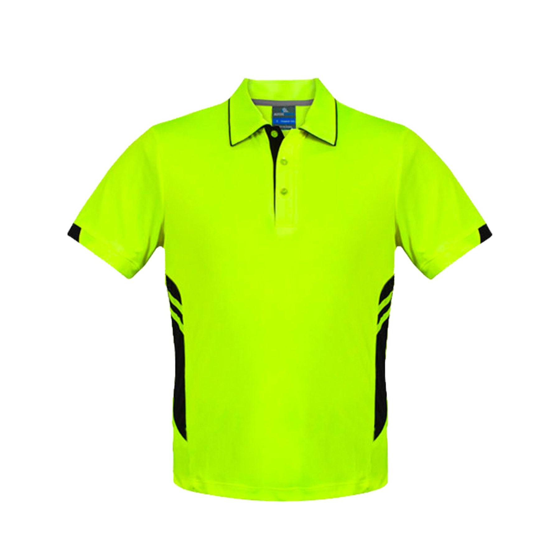 mens tasman polo in neon yellow black