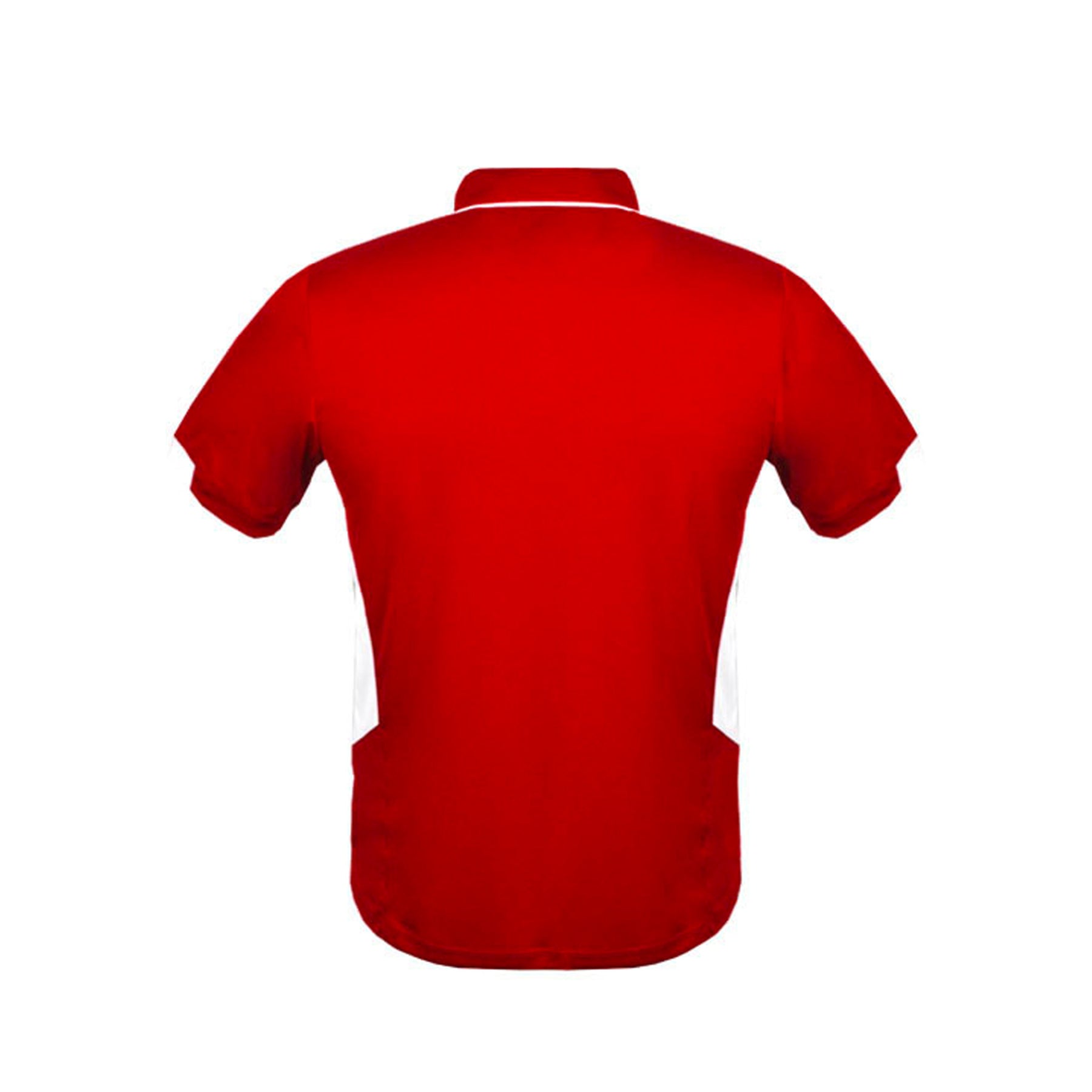 back of mens tasman polo in red white