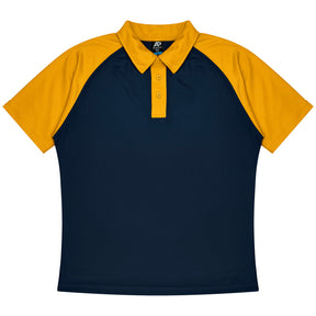 manly kids polo in navy gold