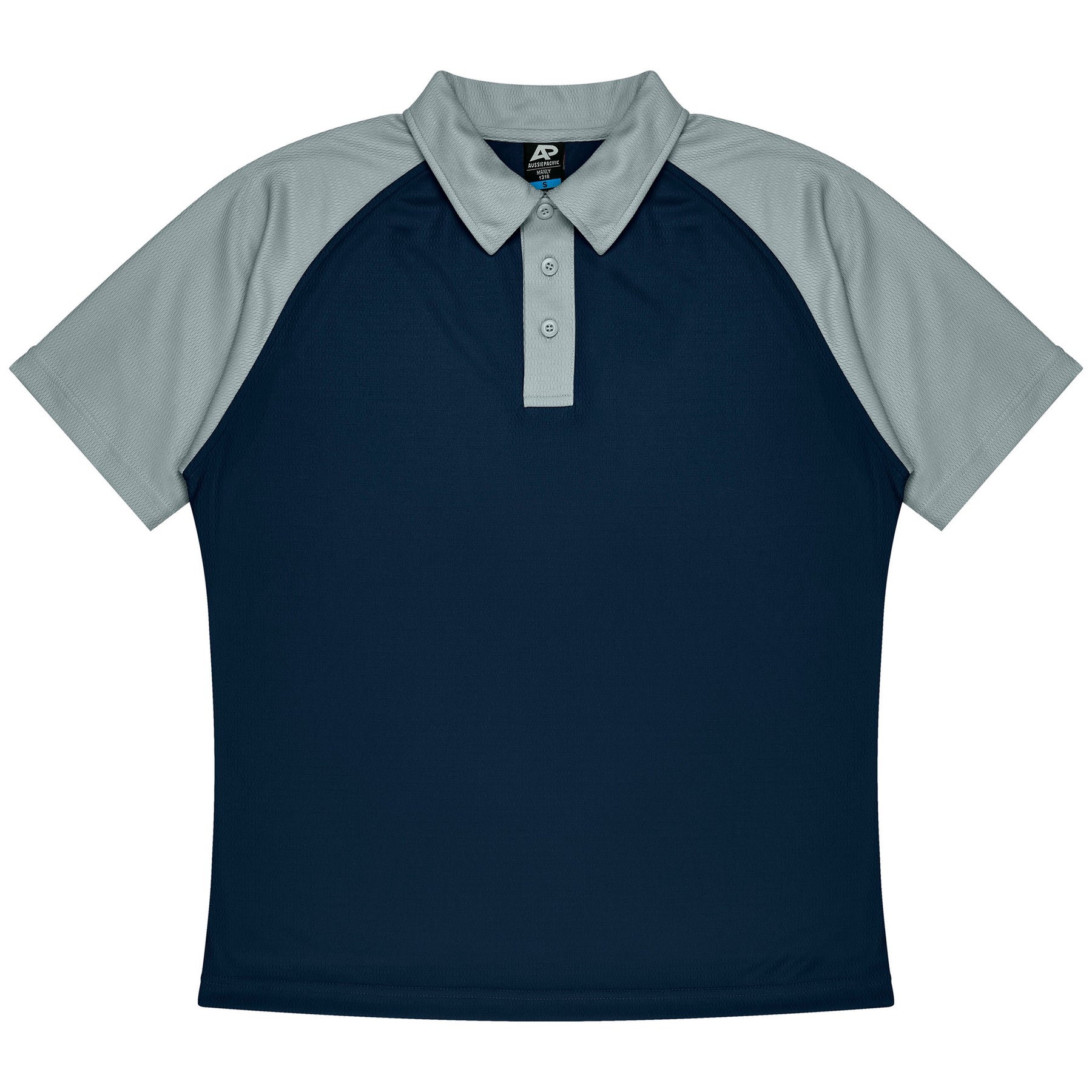 aussie pacific manly mens polo in navy silver