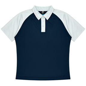 aussie pacific manly mens polo in navy white