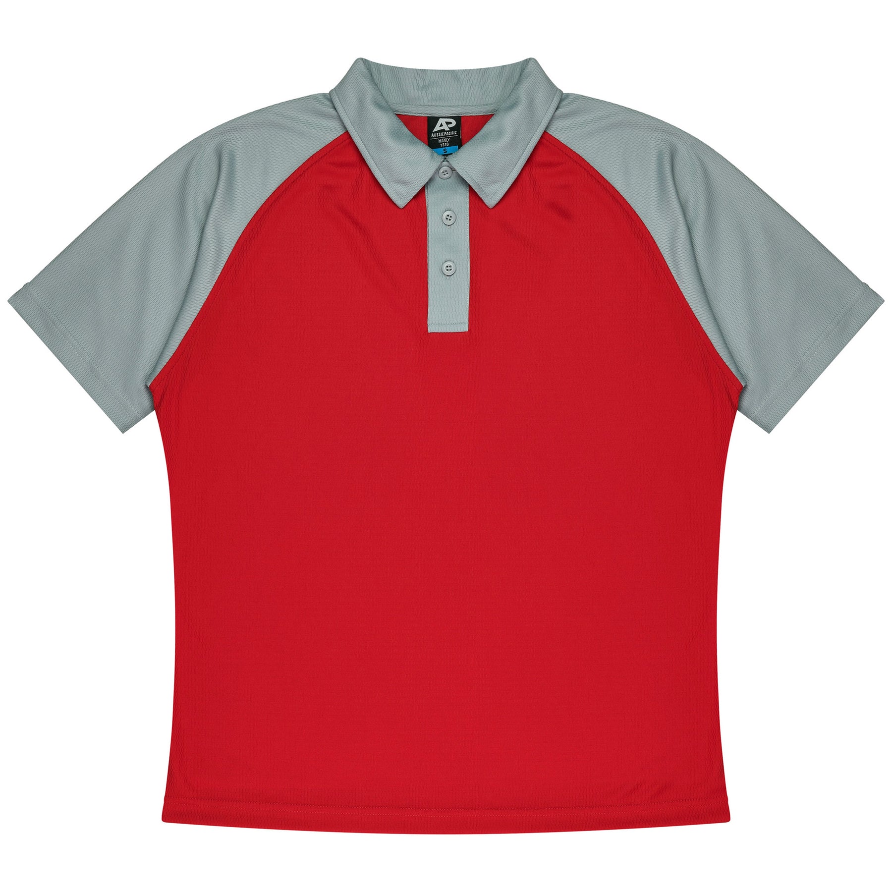 aussie pacific manly mens polo in red silver