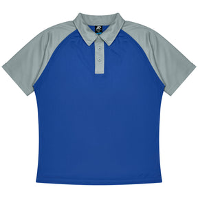 aussie pacific manly mens polo in royal silver