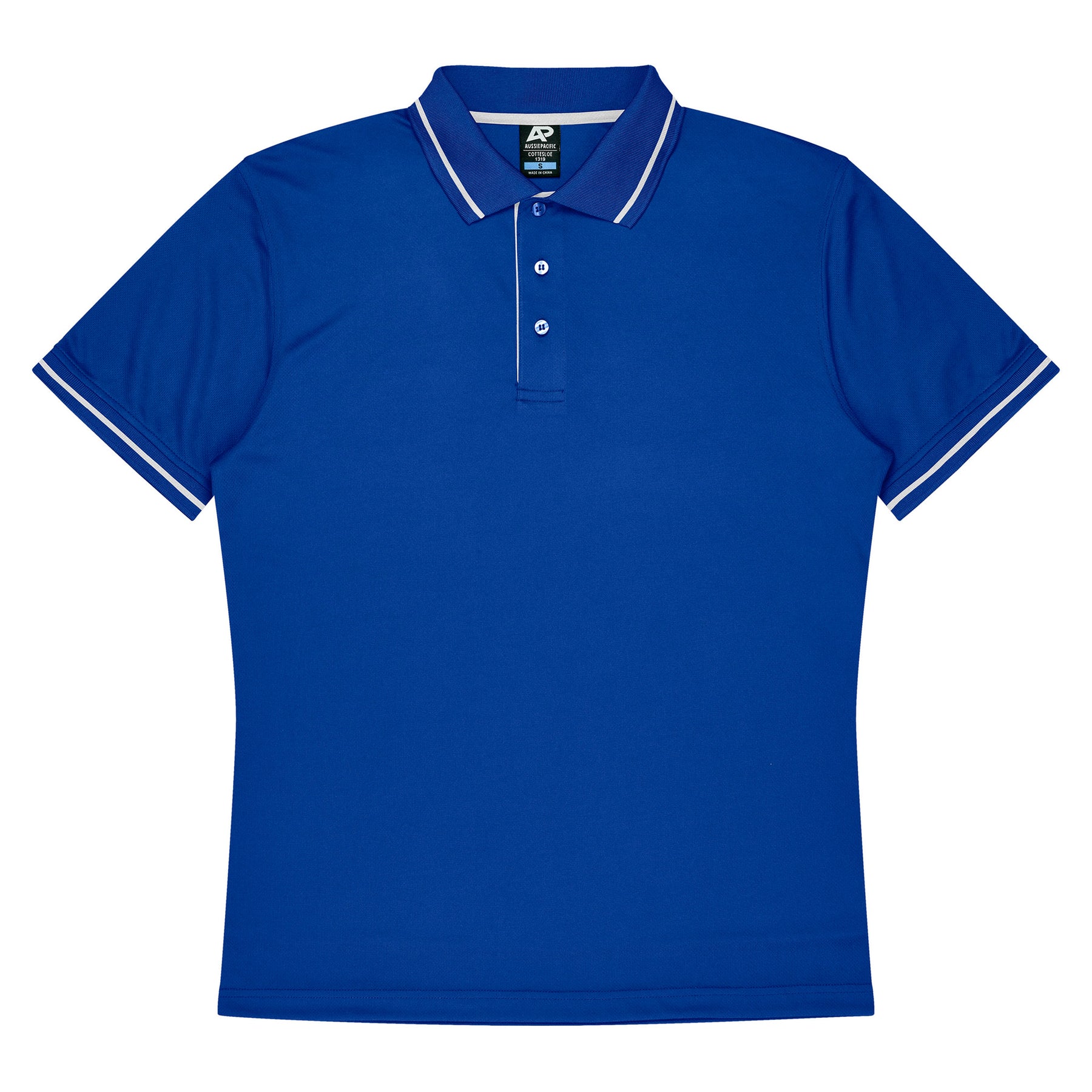 aussie pacific cottesloe mens polo in royal white