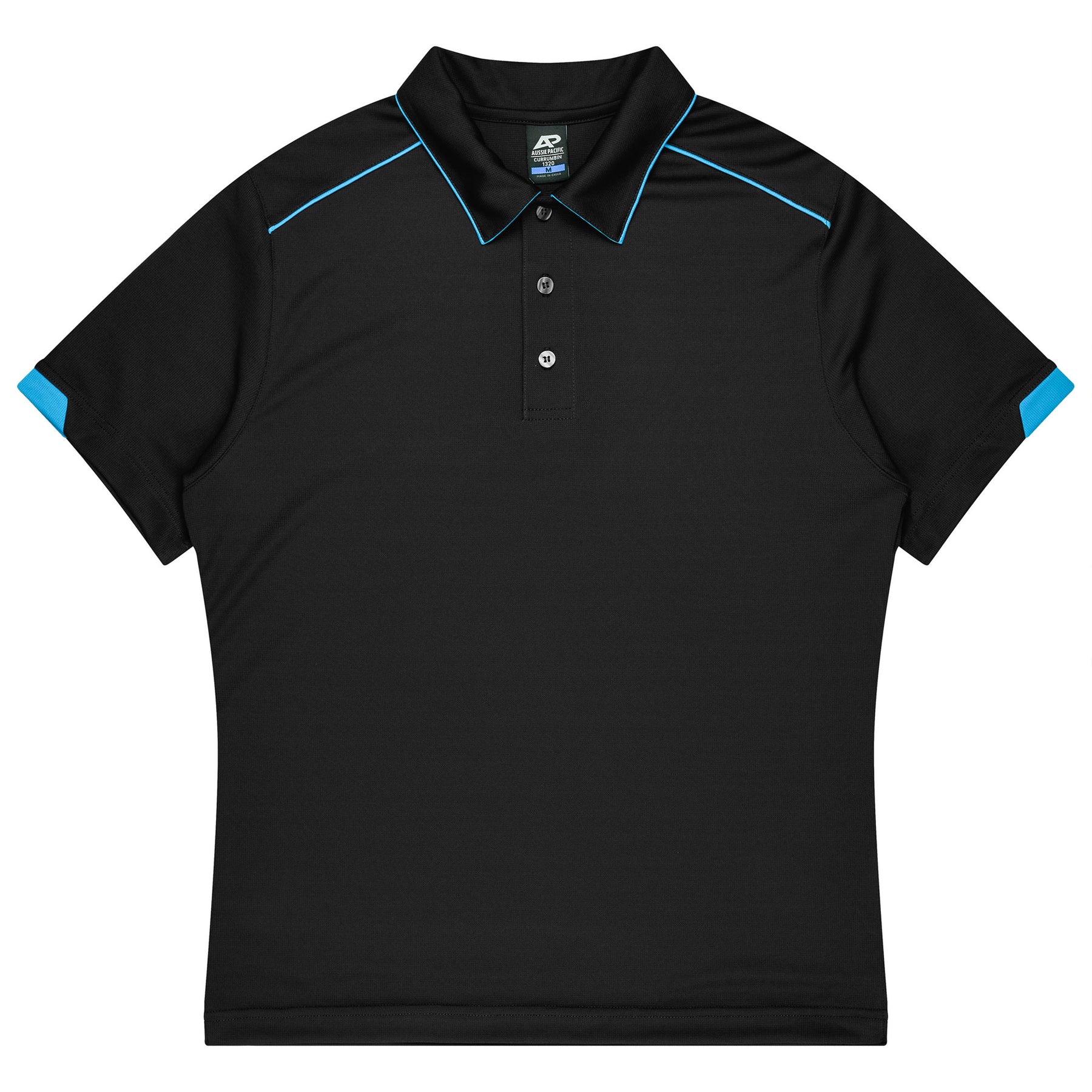 aussie pacific currumbin mens polos in black cyan