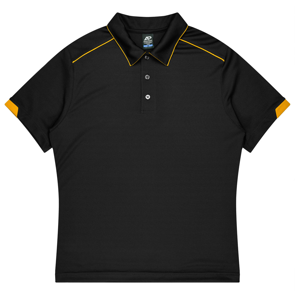 aussie pacific currumbin mens polos in black gold