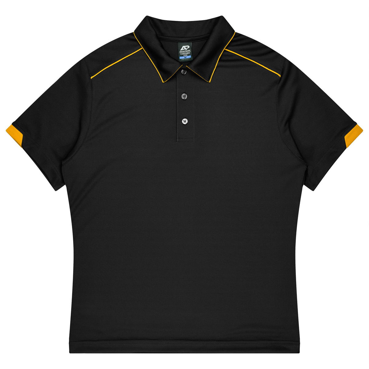 currumbin kids polo in black gold