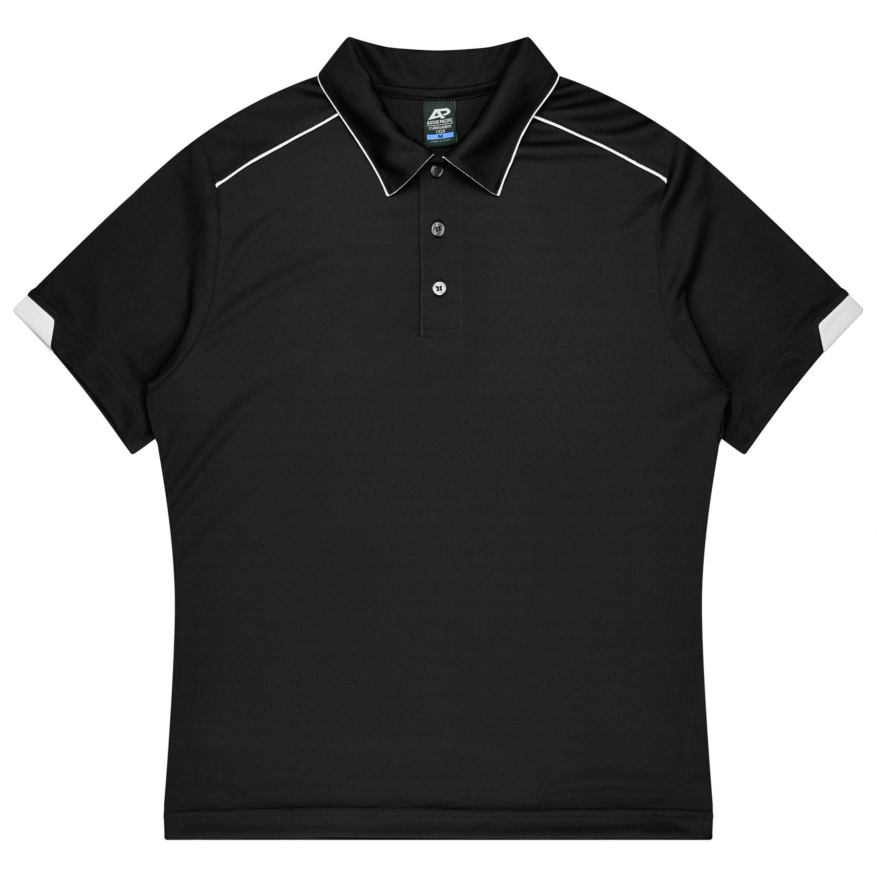 aussie pacific currumbin mens polos in black white