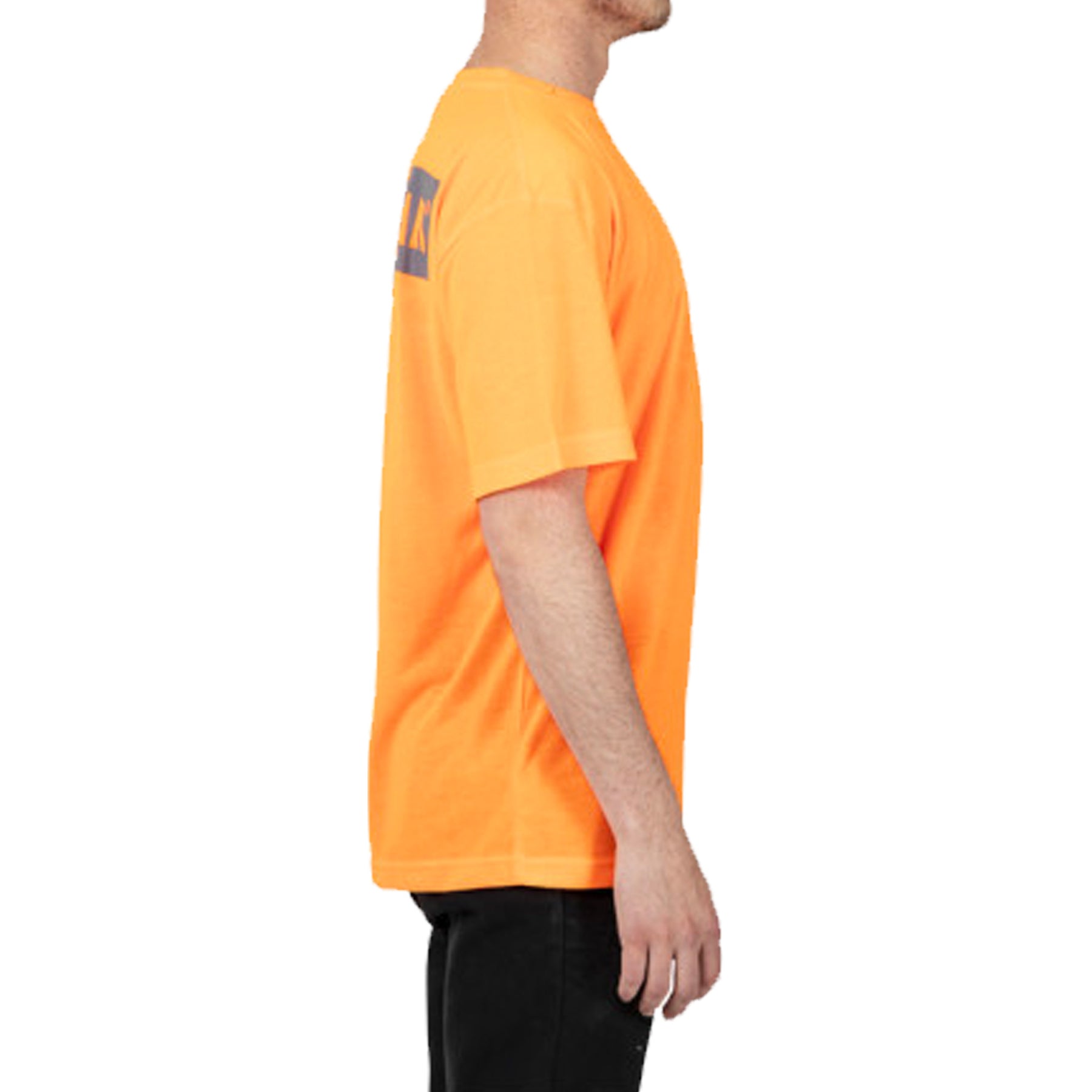 cat workwear icon block tee in hi vis orange
