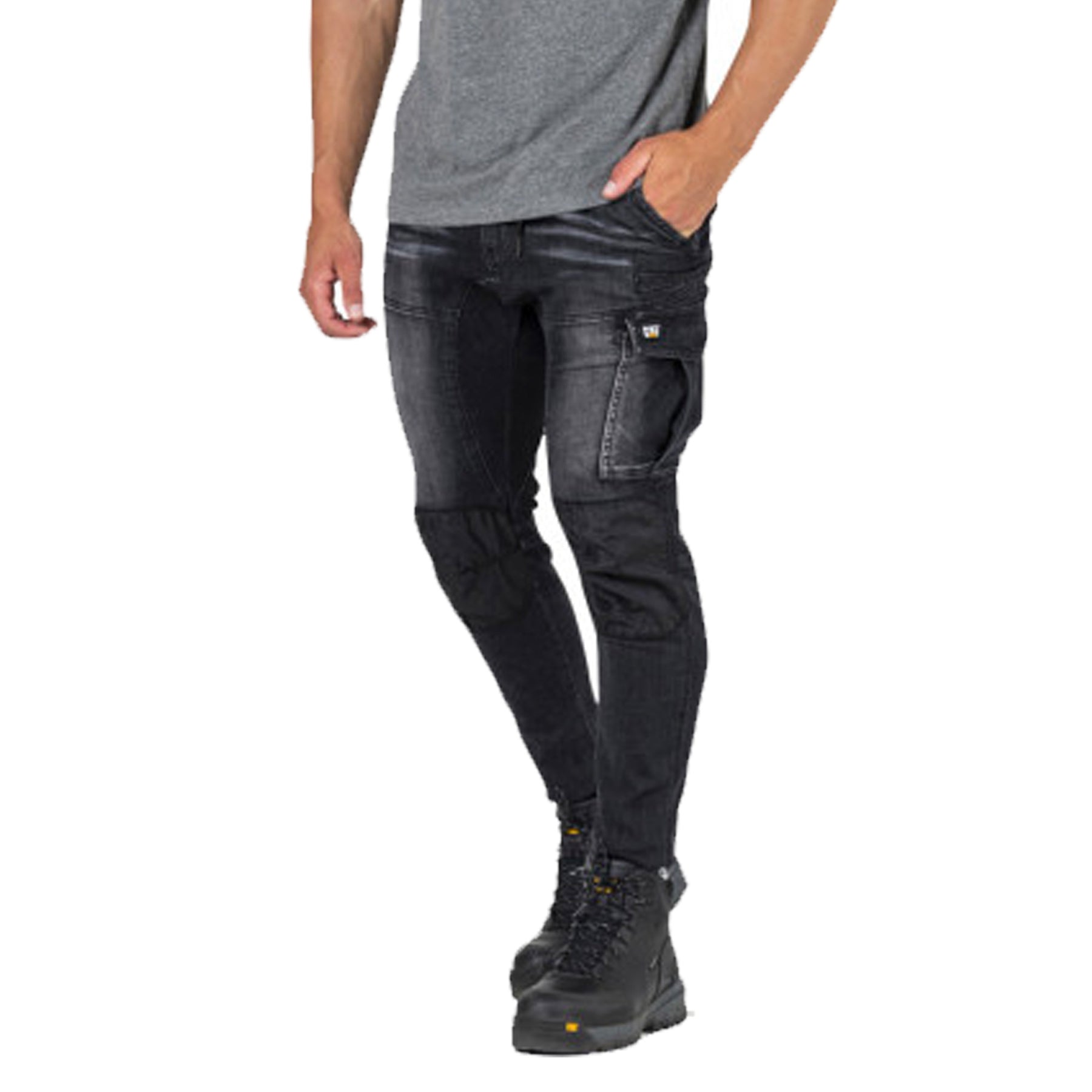 cat workwear mens dynamic pant in black denim