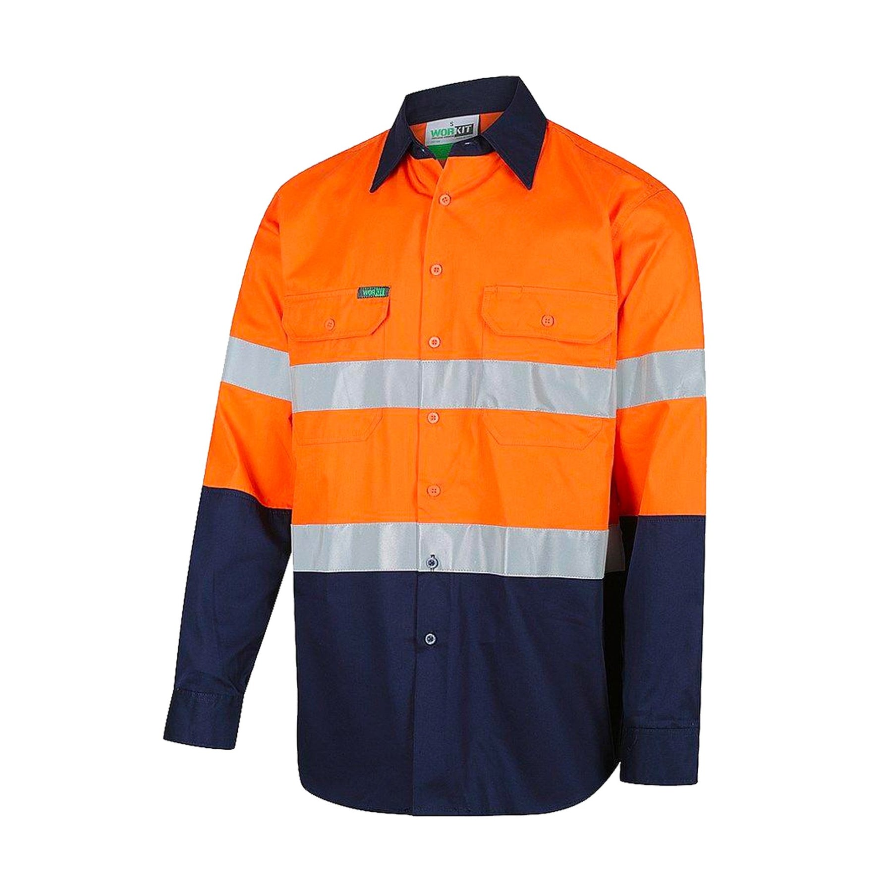 hi vis lightweight taped shirt in orange navy