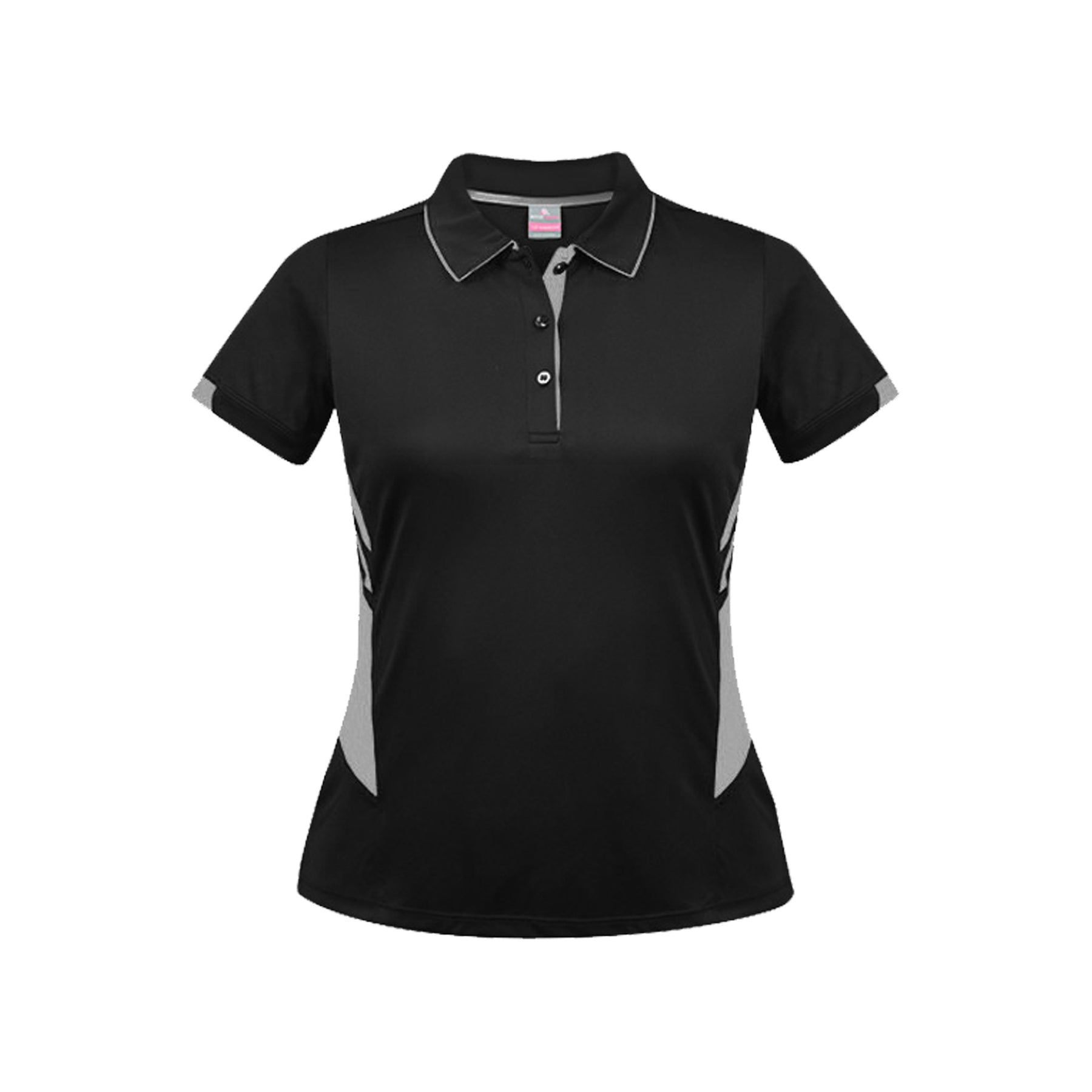 tasman ladies polos in black ashe