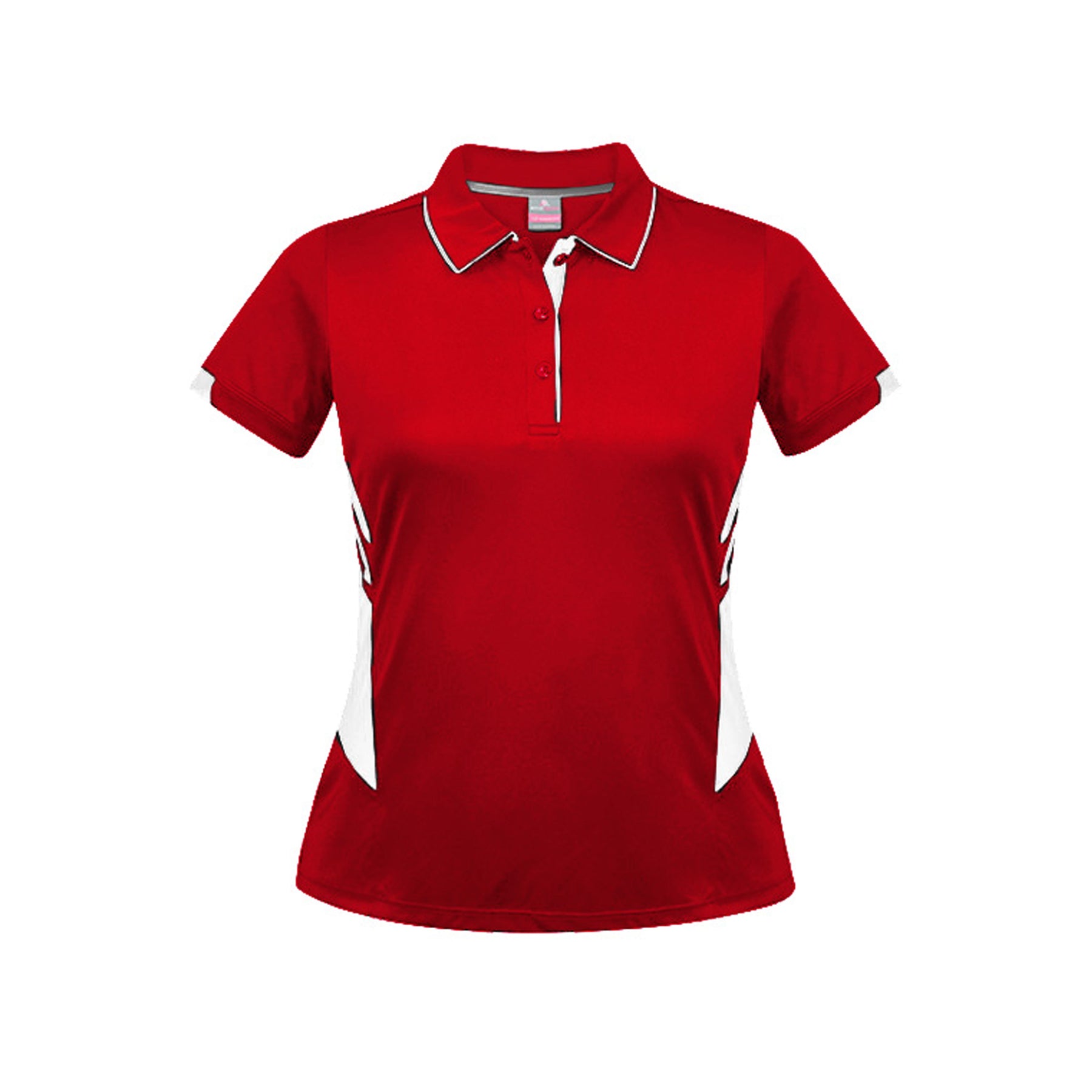 ladies tasman polo in red white