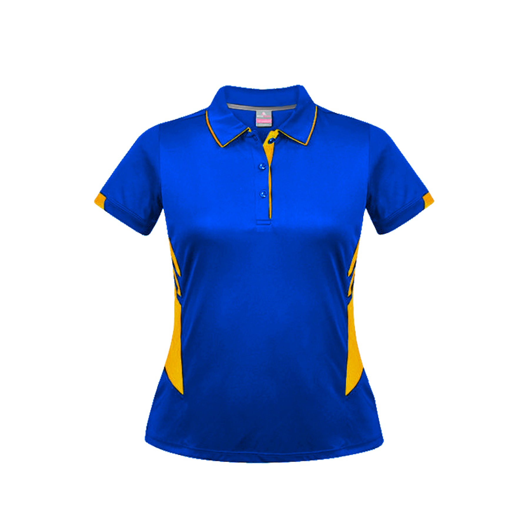 ladies tasman polo in royal gold