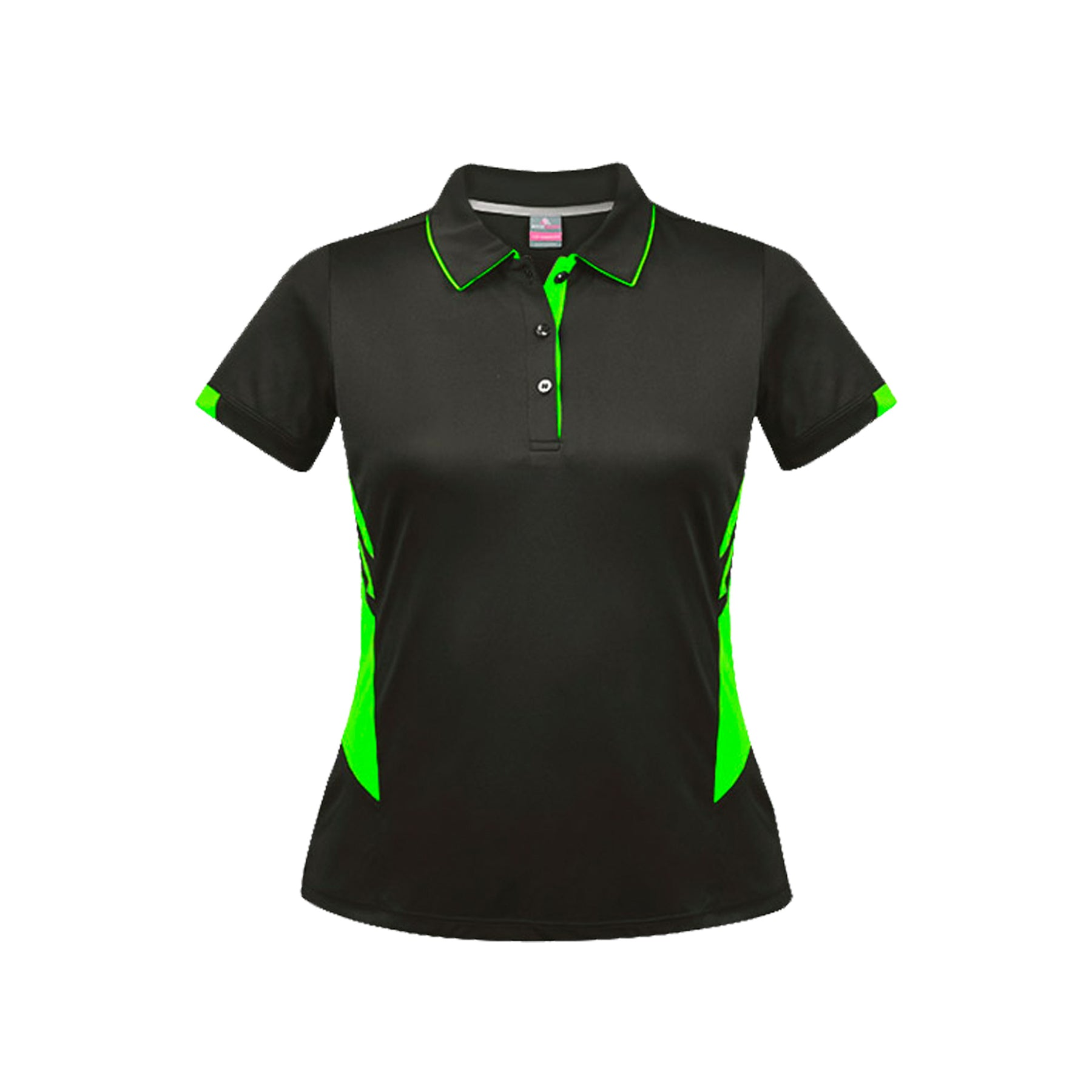 ladies tasman polo in slate neon green