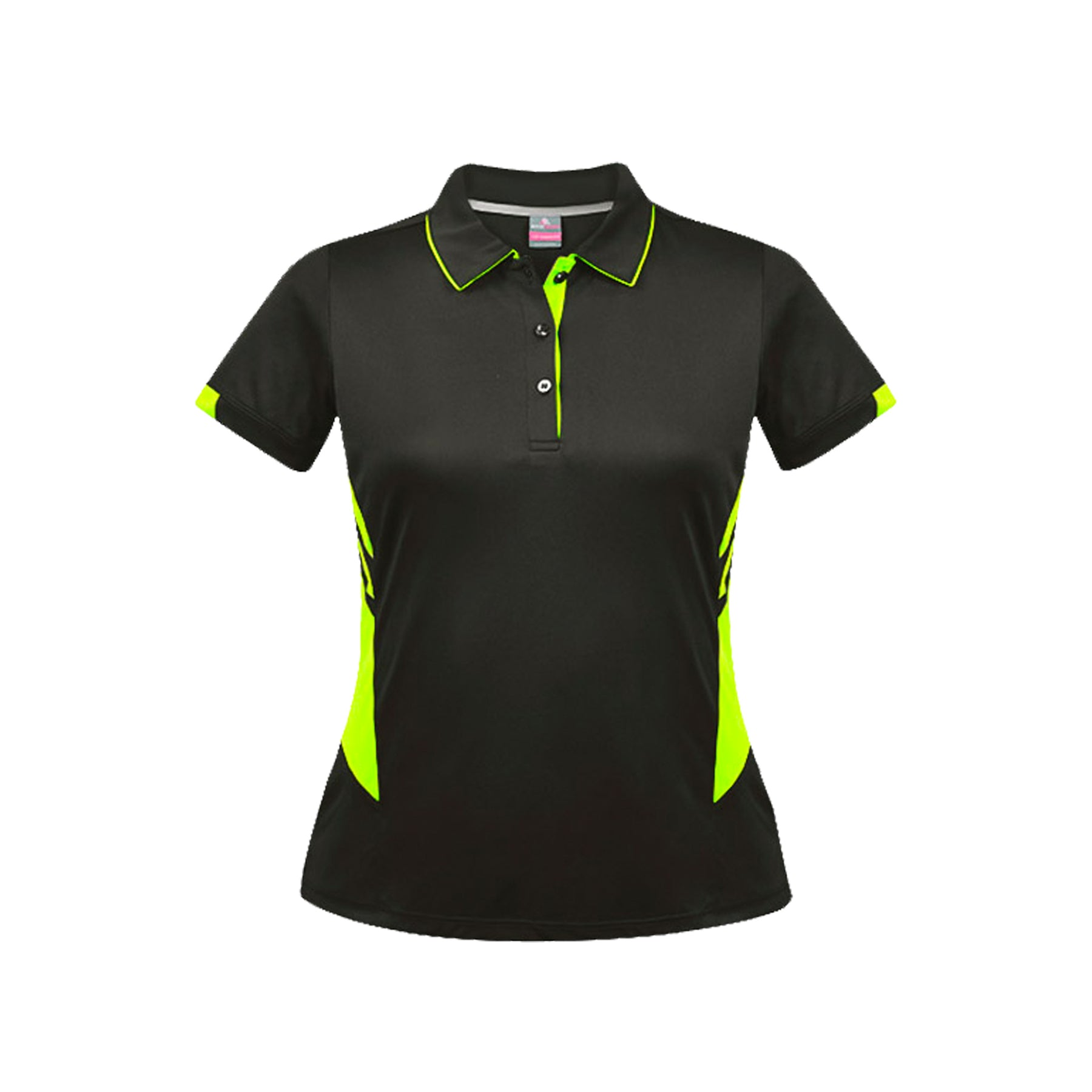 ladies tasman polo in slate neon yellow