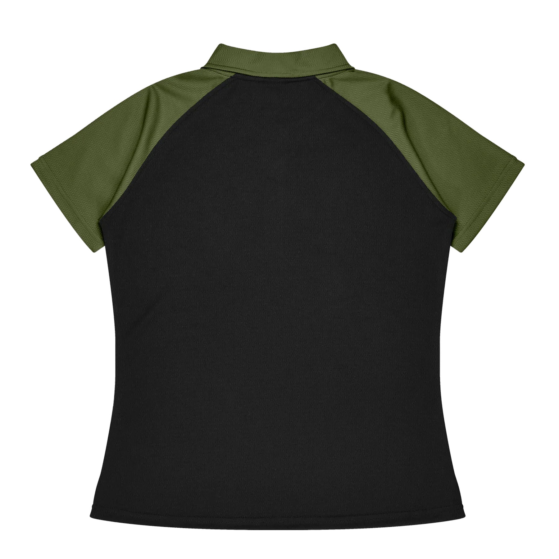 manly ladies polo in black army green