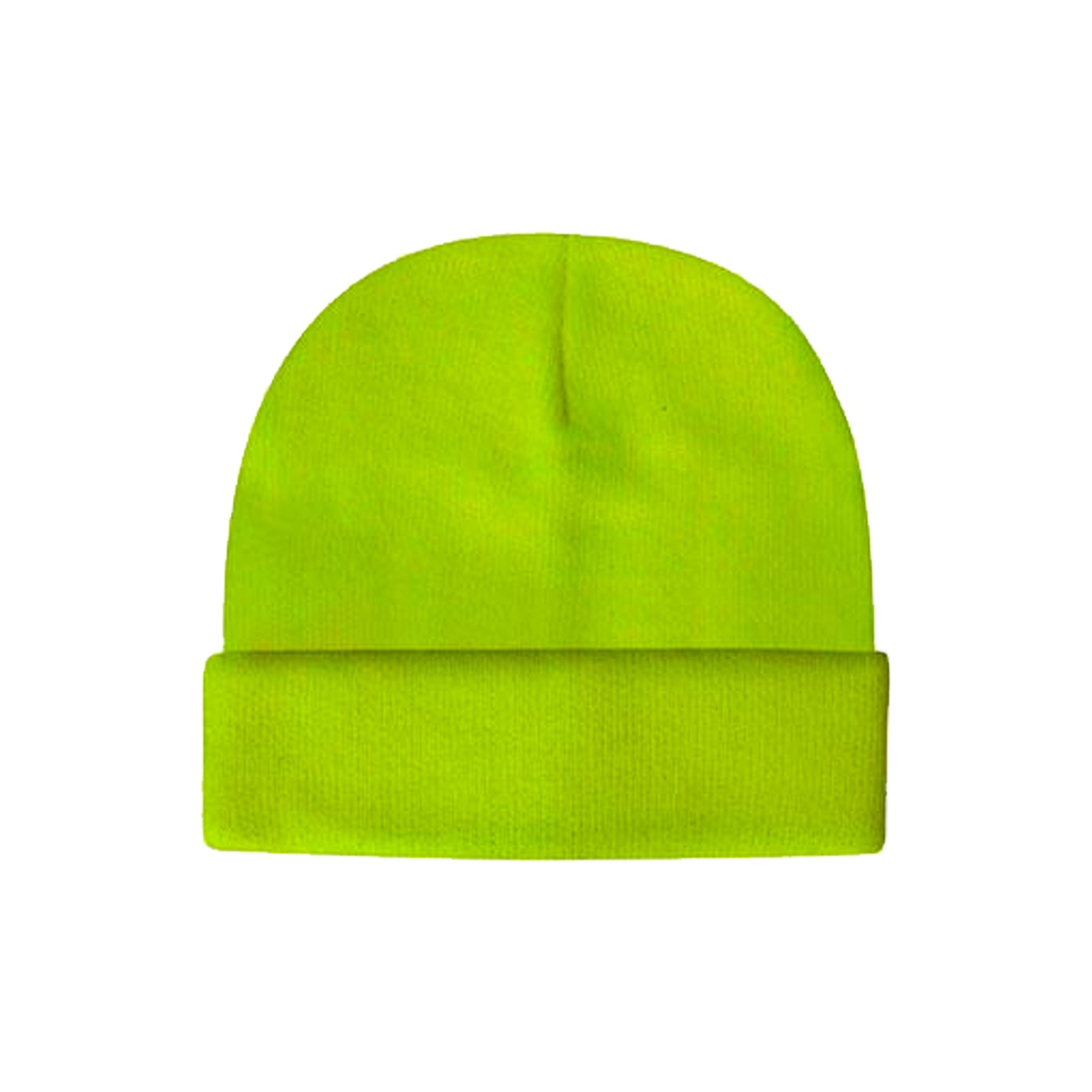 green luminescent safety acrylic beanie