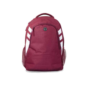 maroon white tasman backpack